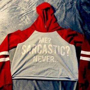 Rue 21 Long sleeve crop top with hood